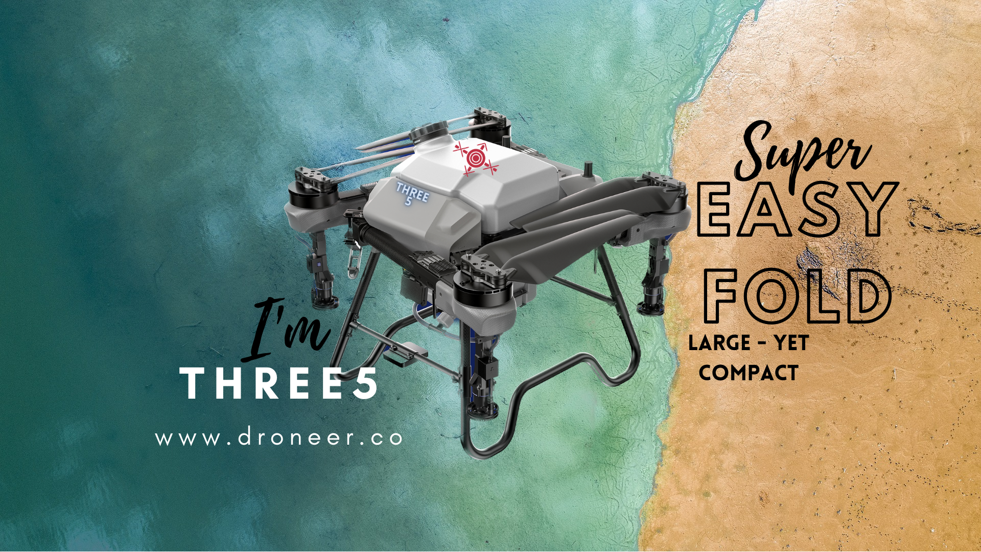 large yet compact foldable crop spraying agriculture drone